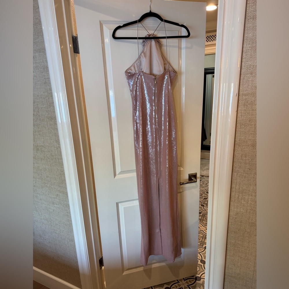 Rebecca Vallence Elegant Pink Sequin Gown - Picture 7 of 9